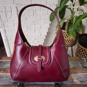 EUC Dooney & Bourke Florentine Toscano Hobo Handbag Bordeaux